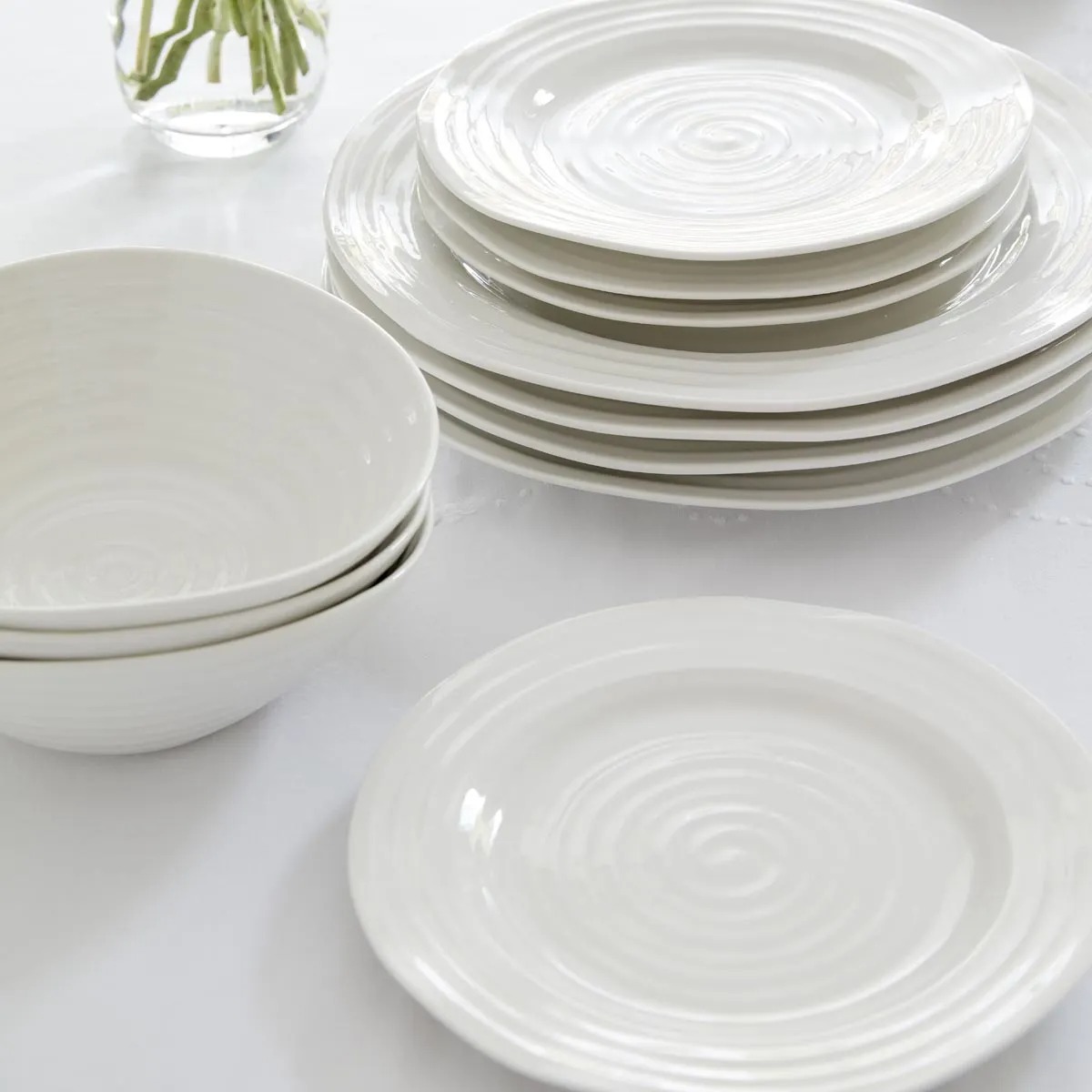 Tableware in a lived-in dining space