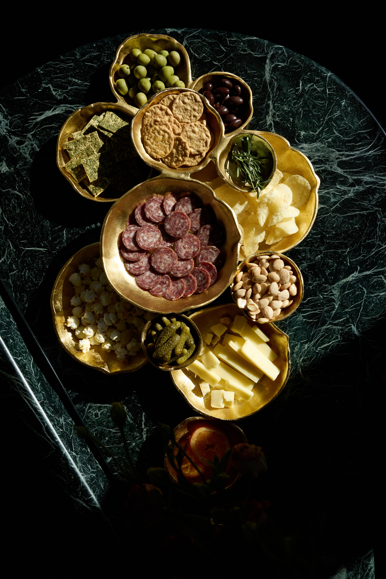 Gold Cluster Serving Bowl Tray
