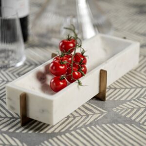 White Marble Tray with Base