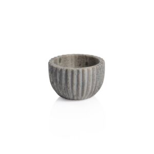 Beige Ribbed Marble Bowl